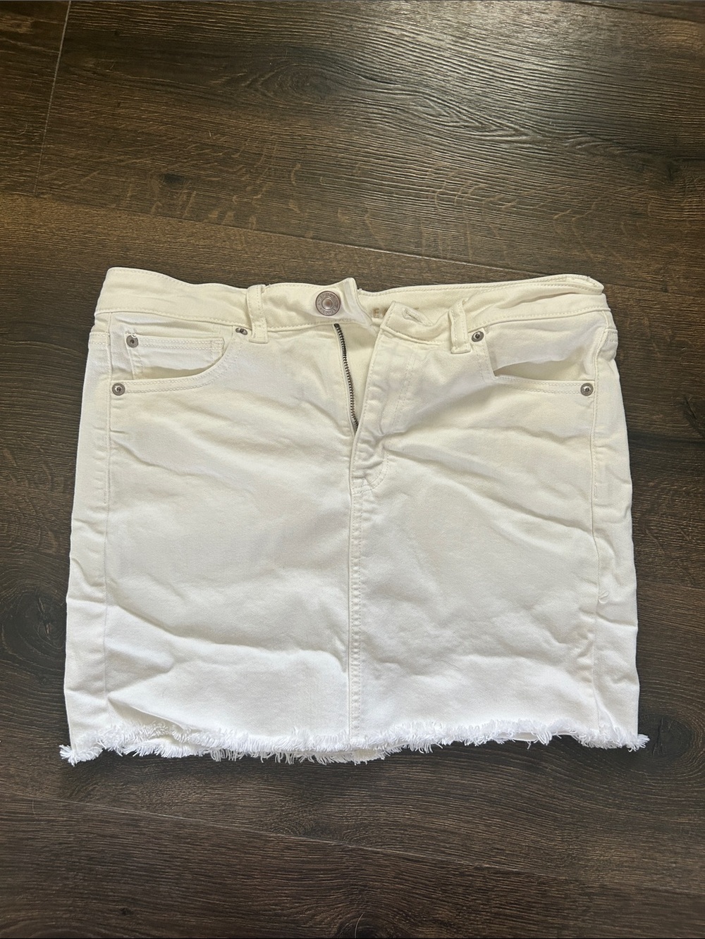 American Eagle Outfitters White Denim Mini Skirt